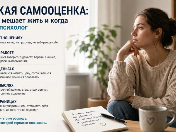 Психолог по самооценке: когда низкая самооценка мешает отношениям, работе и деньгам